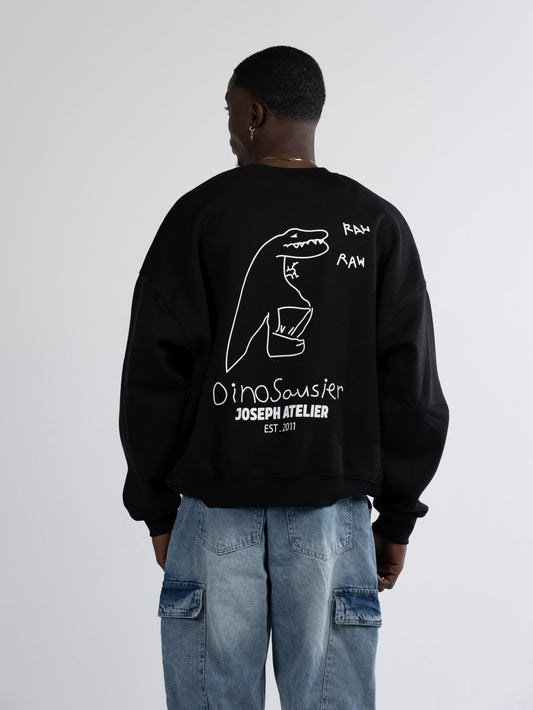 Crew neck raw black