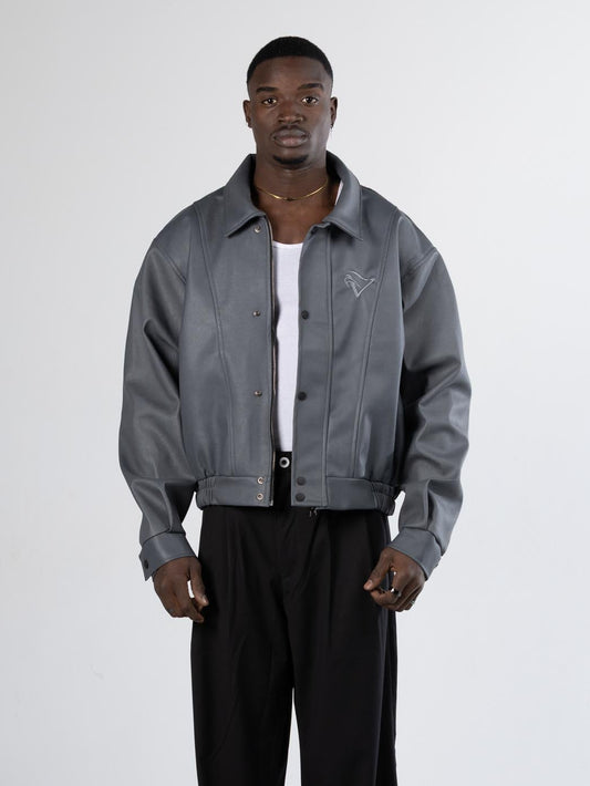 Leather Jacket overlay-gray