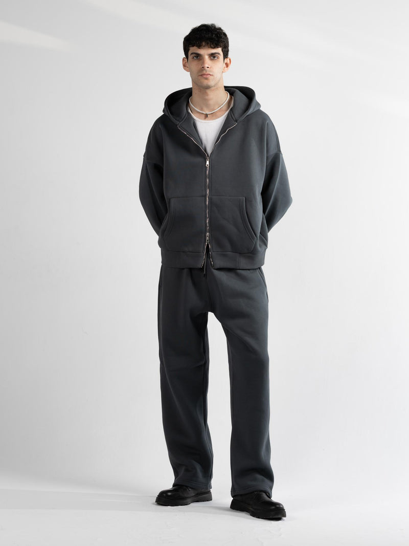 zip up Suit -dark grey