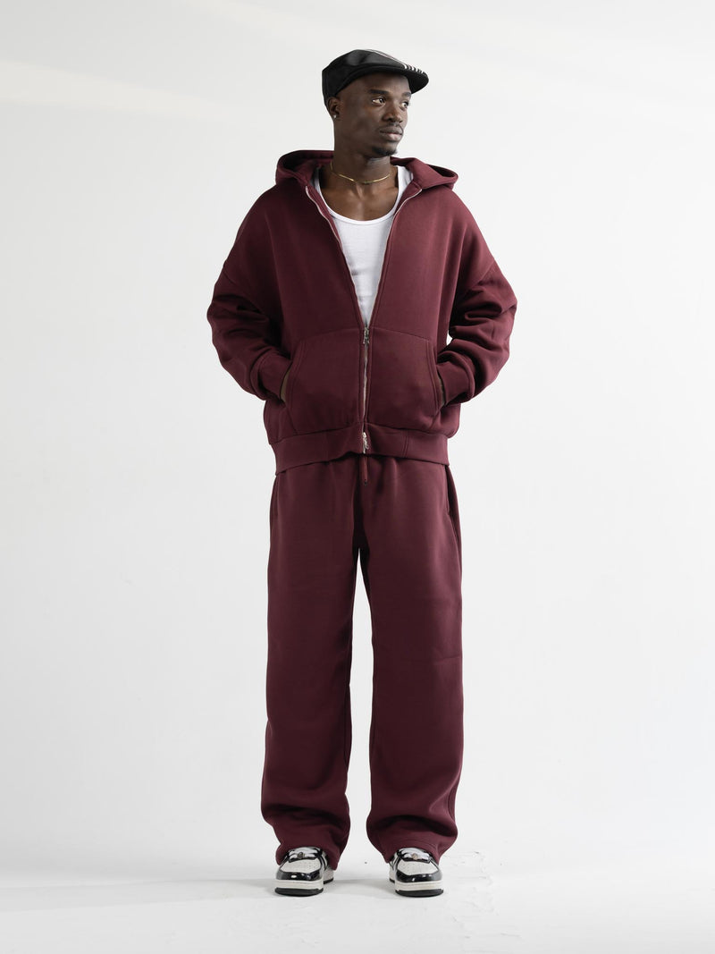 zip up Suit -burgundy