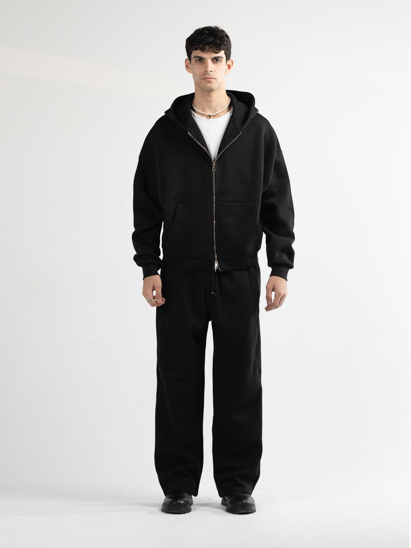 zip up Suit -black