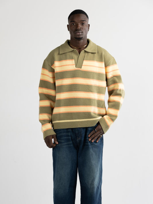 Knitwear olive stripped