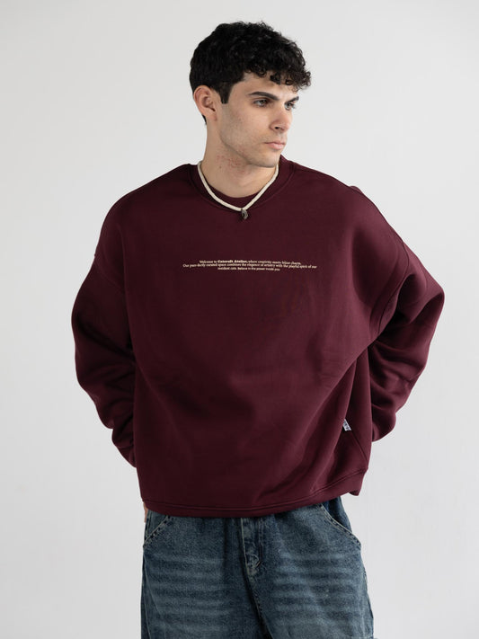 Crew neck star-burgundy