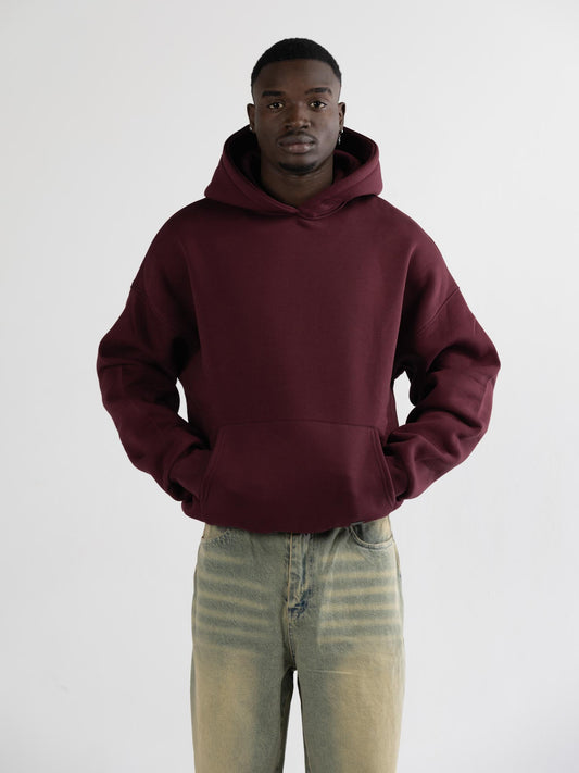 basic Hoodie-burgundy